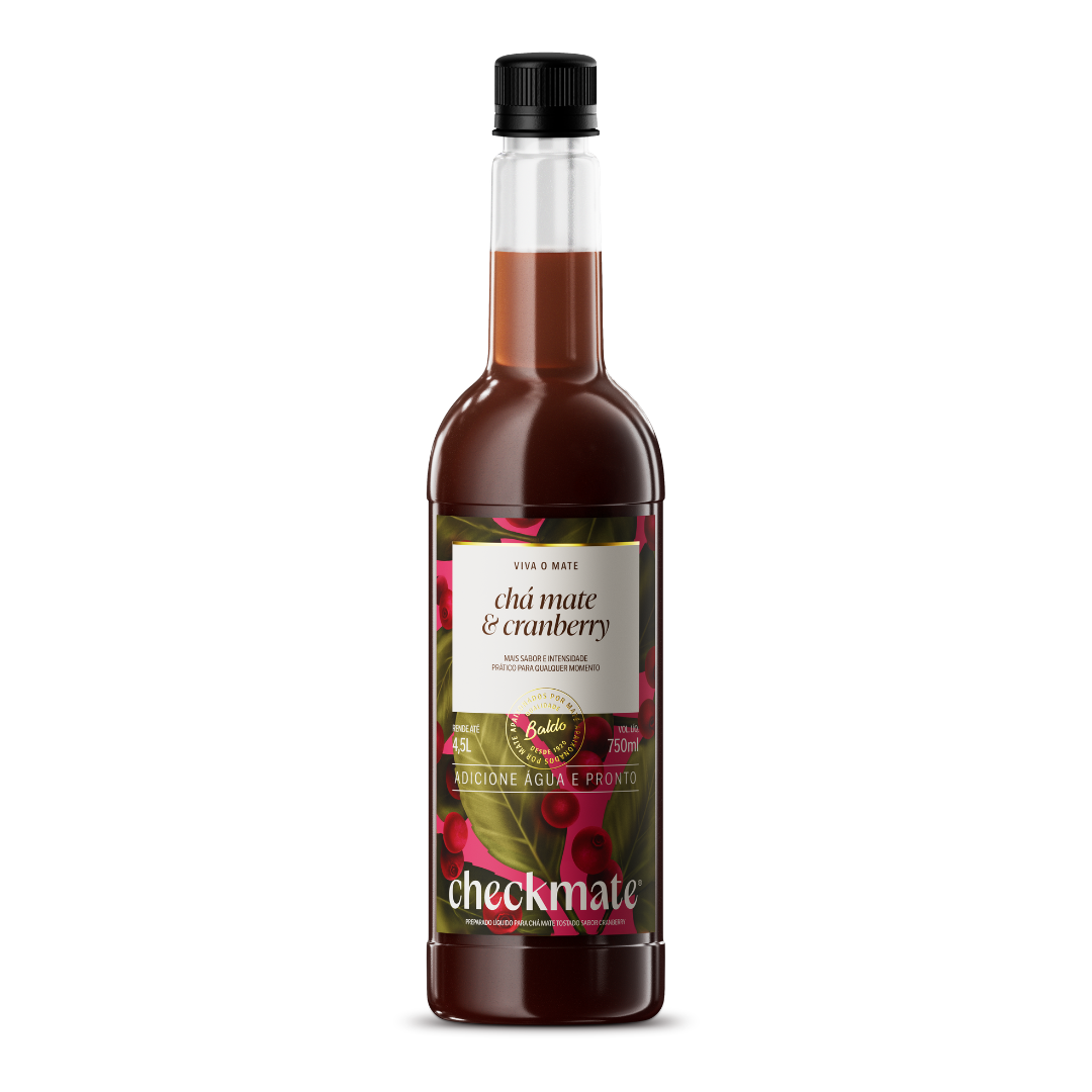 Xarope Chá Mate Cranberry Concentrado Garrafa 750ml