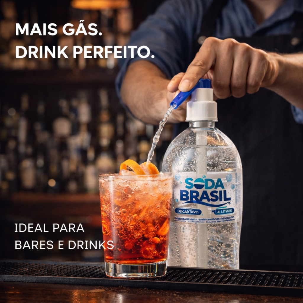 Água com Gás Soda Brasil 1,4L Gaseificada Premium com Mais Gás - Fardo com 6 UN
