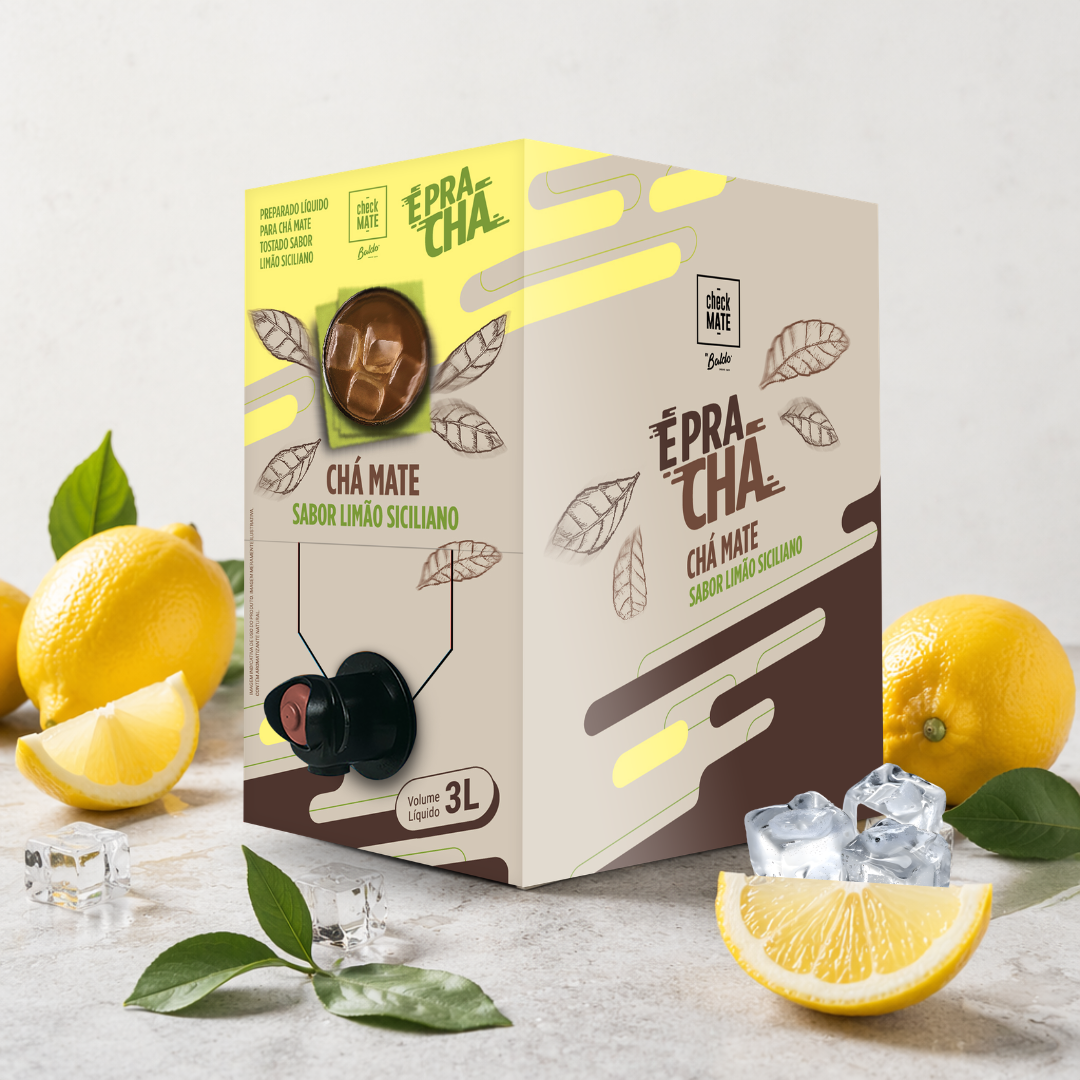 Xarope de Chá Mate sabor LIMÃO SICILIANO Concentrado É Pra Chá 3 Litros - RENDE ATÉ 18 LITROS