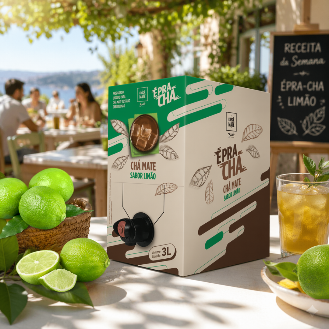 Xarope de Chá Mate sabor LIMÃO Concentrado É Pra Chá 3 Litros - RENDE ATÉ 18 LITROS