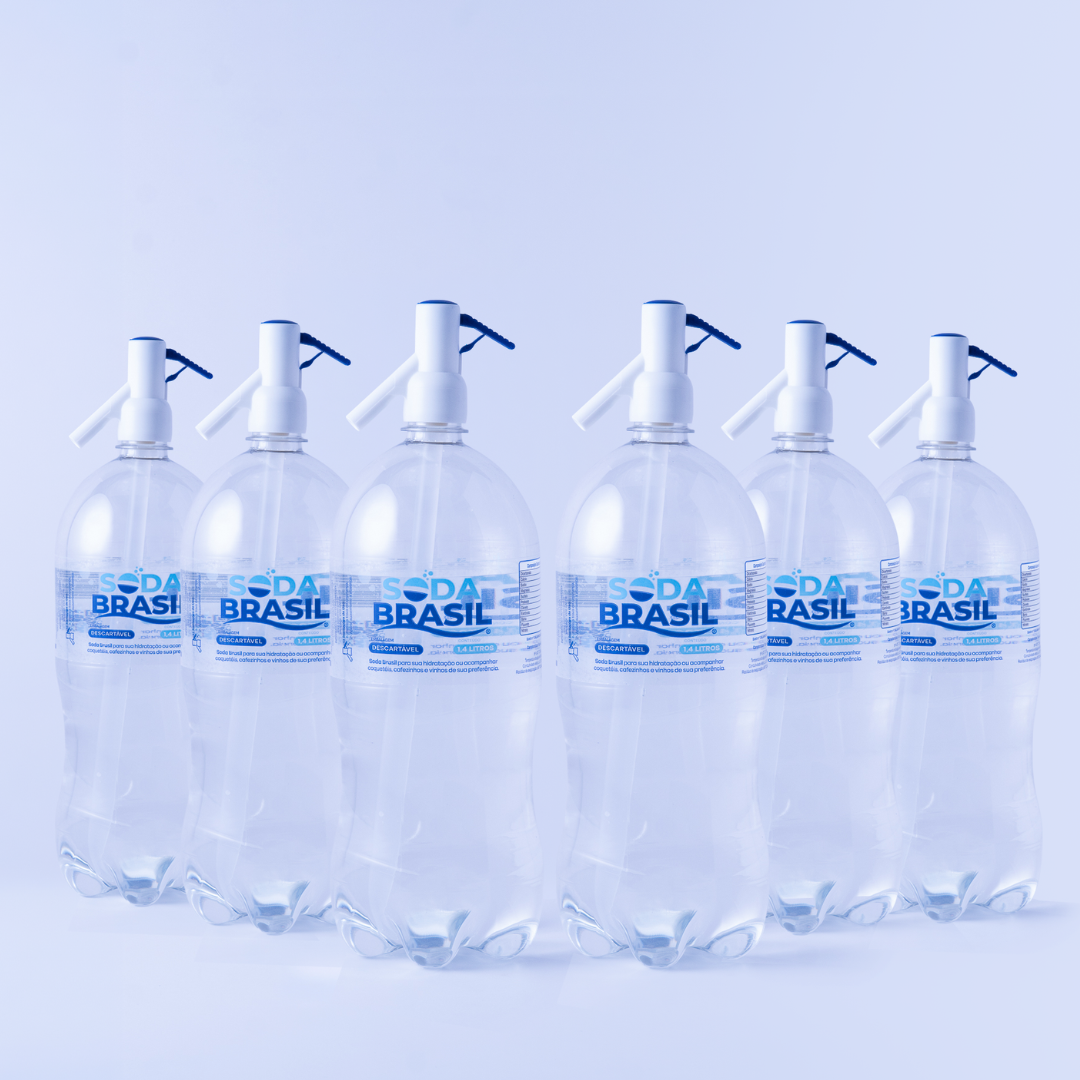 Água com Gás Soda Brasil 1,4L Gaseificada Premium com Mais Gás - Fardo com 6 UN