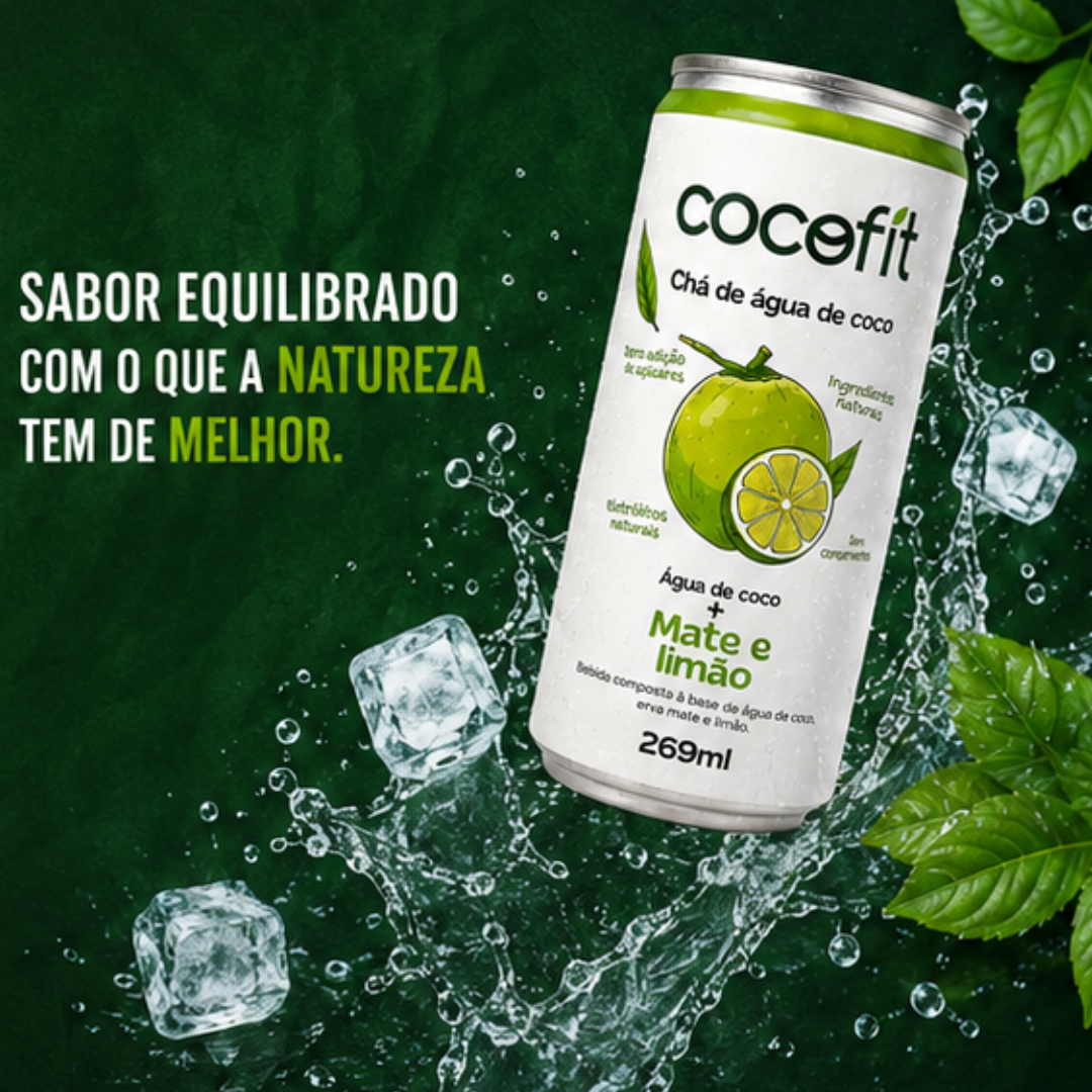 PACK MATE E LIMÃO COCOFIT CHÁ DE ÁGUA DE COCO - 269ML CADA