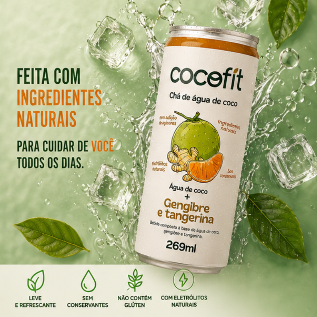 PACK GENGIBRE E TANGERINA COCOFIT CHÁ DE ÁGUA DE COCO - 269ML CADA