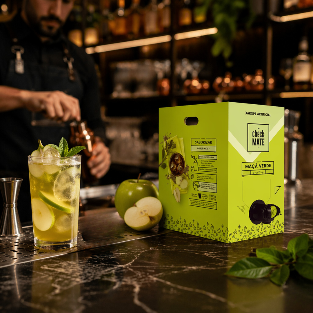 Check Mate Maça Verde - Xarope para bebidas Baldo 3 LITROS - RENDE ATÉ 18 LITROS