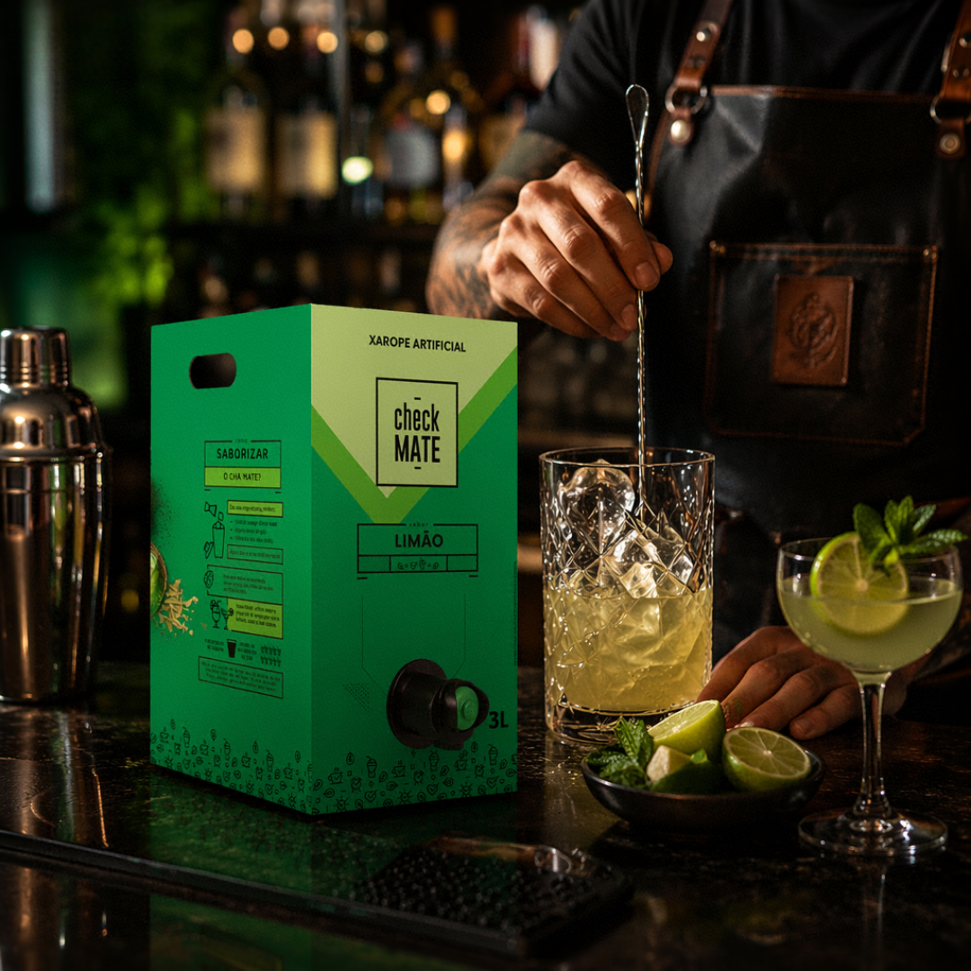 Check Mate Limão - Xarope para bebidas Baldo 3 LITROS - RENDE ATÉ 18 LITROS