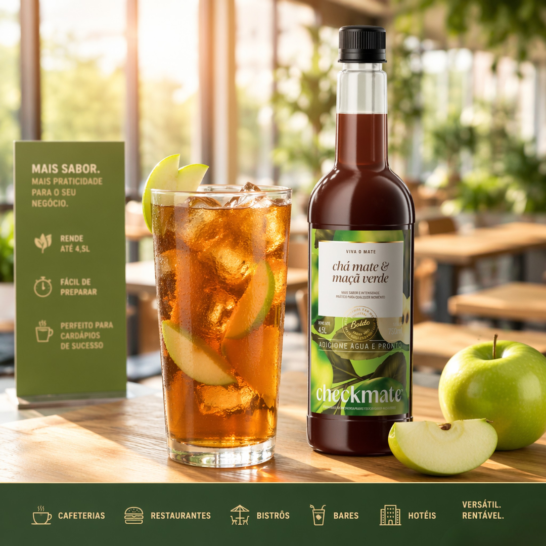 Xarope Chá Mate Maça Verde Concentrado Garrafa 750ml