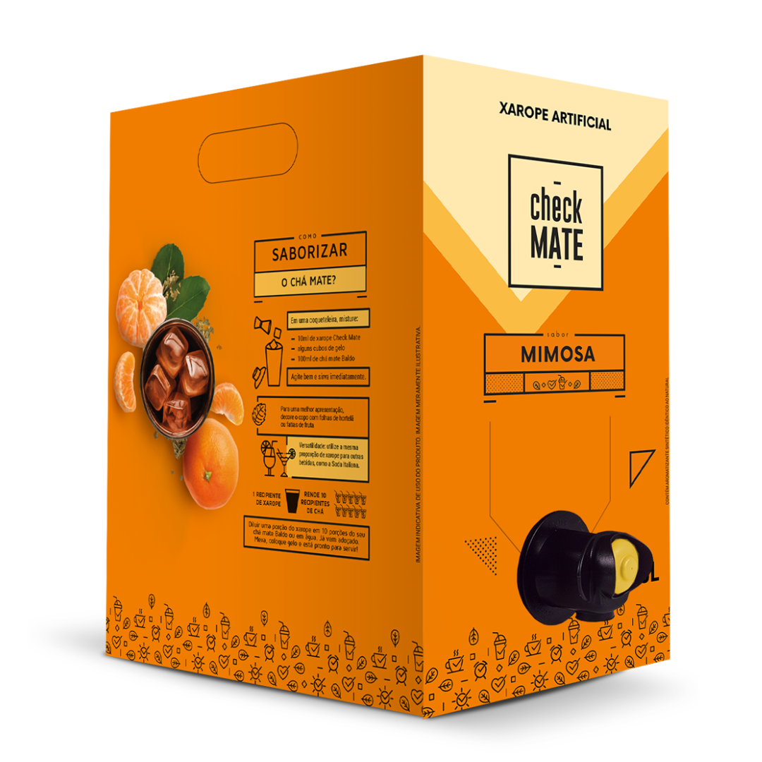 Check Mate Mimosa - Xarope para bebidas Baldo 3 LITROS - RENDE ATÉ 18 LITROS