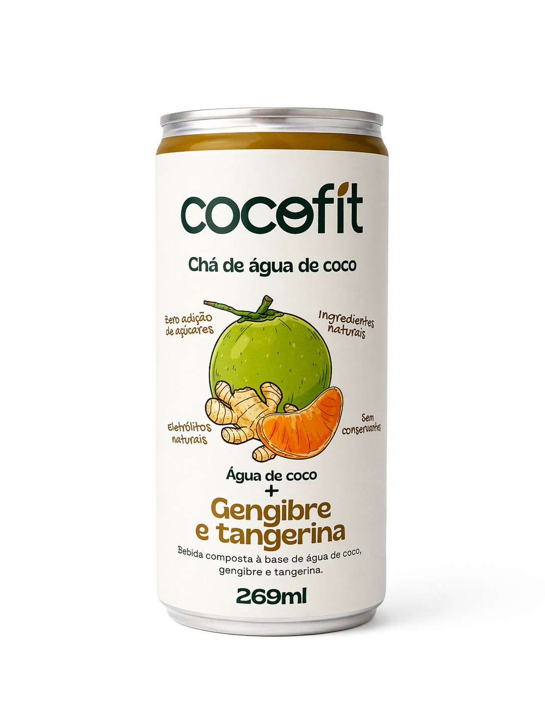 PACK GENGIBRE E TANGERINA COCOFIT CHÁ DE ÁGUA DE COCO - 269ML CADA