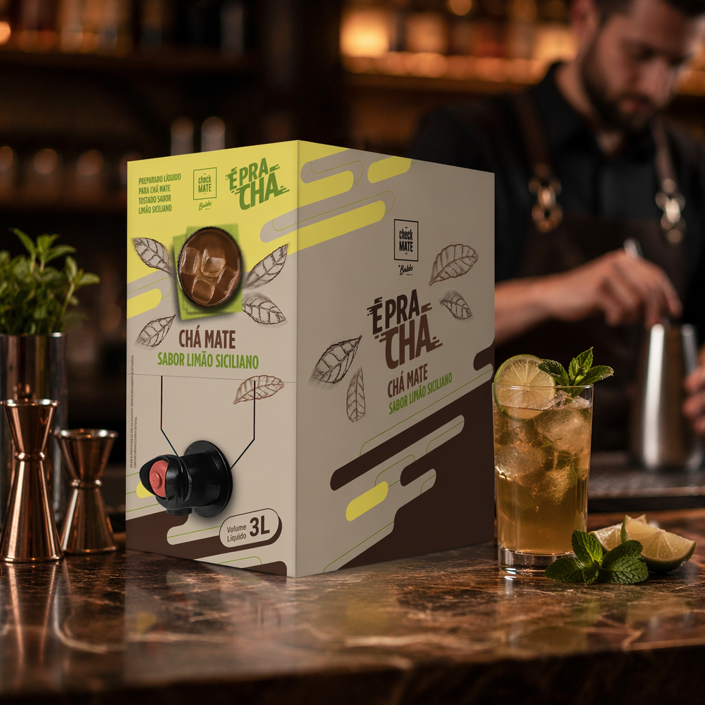 Xarope de Chá Mate sabor LIMÃO SICILIANO Concentrado É Pra Chá 3 Litros - RENDE ATÉ 18 LITROS