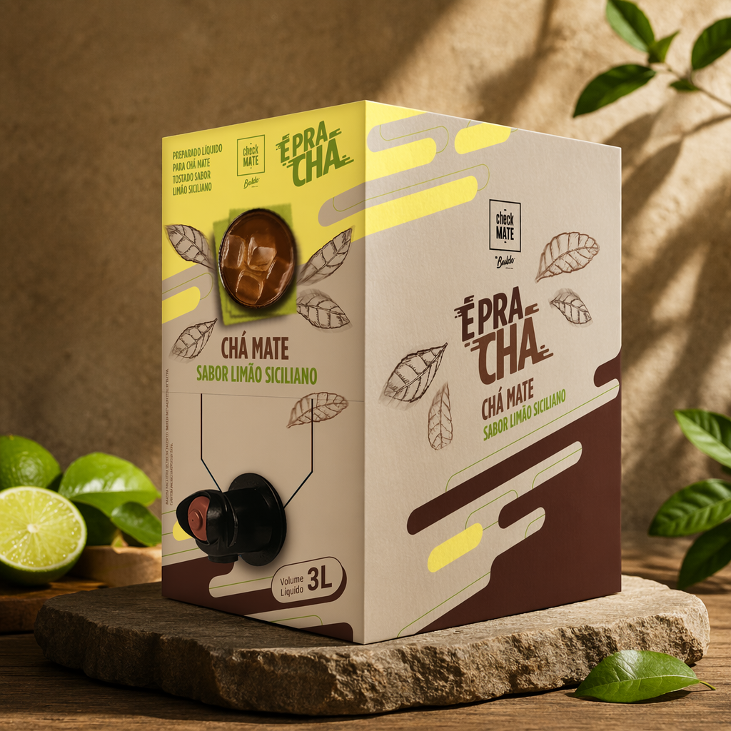 Xarope de Chá Mate sabor LIMÃO SICILIANO Concentrado É Pra Chá 3 Litros - RENDE ATÉ 18 LITROS