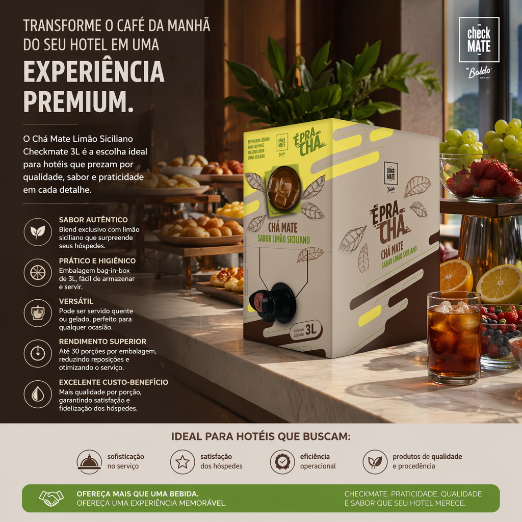 Xarope de Chá Mate sabor LIMÃO SICILIANO Concentrado É Pra Chá 3 Litros - RENDE ATÉ 18 LITROS