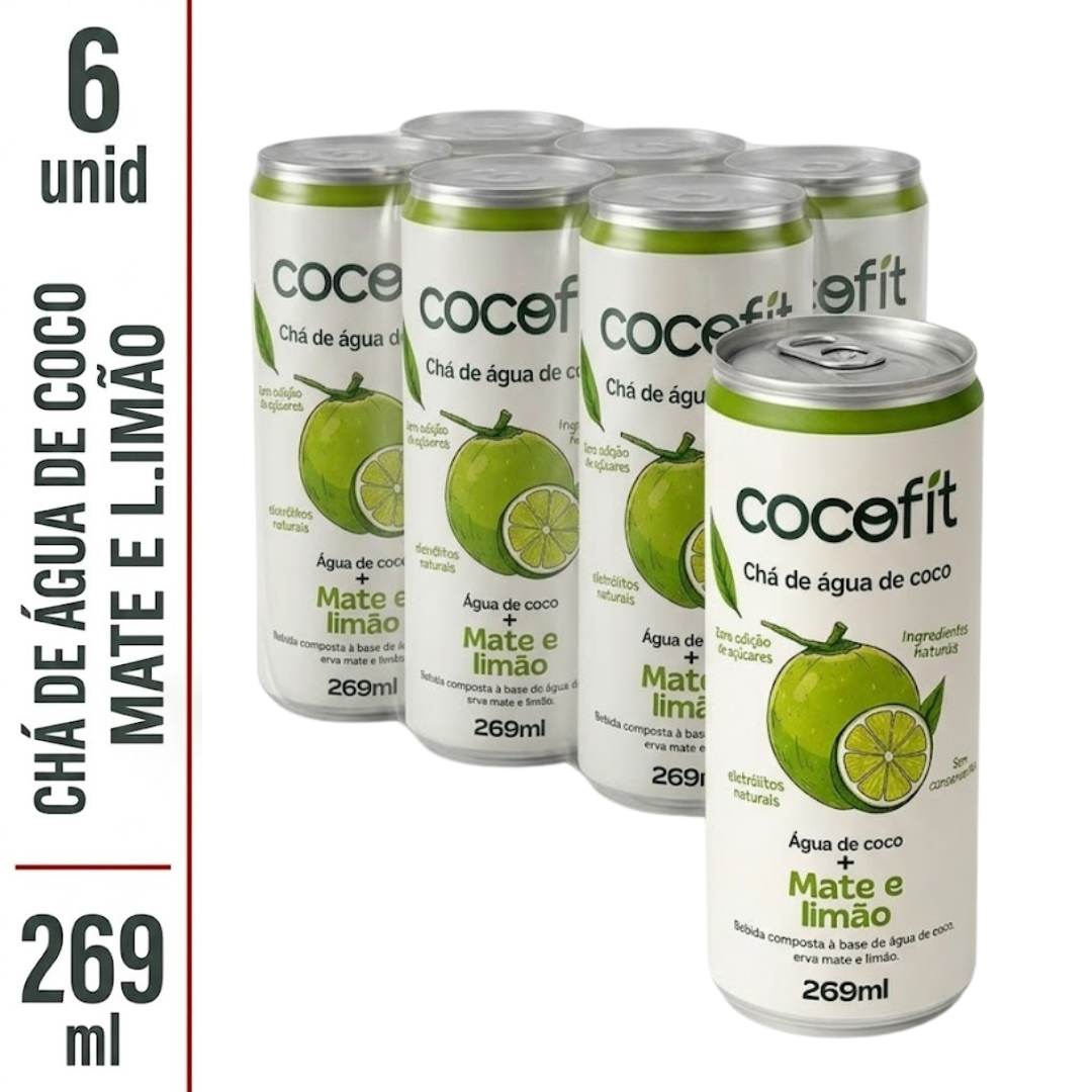 PACK MATE E LIMÃO COCOFIT CHÁ DE ÁGUA DE COCO - 269ML CADA