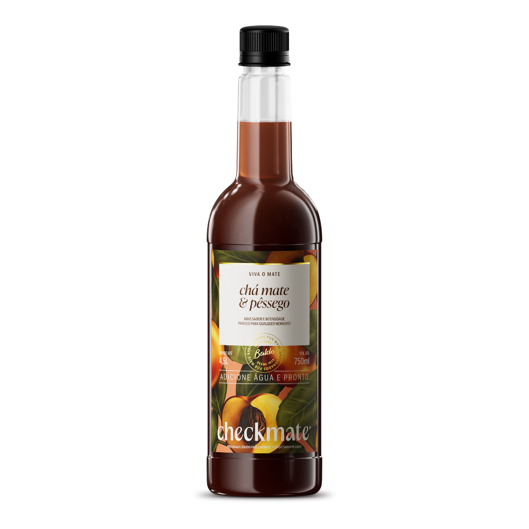 Xarope Chá Mate  Pêssego Concentrado Garrafa 750ml