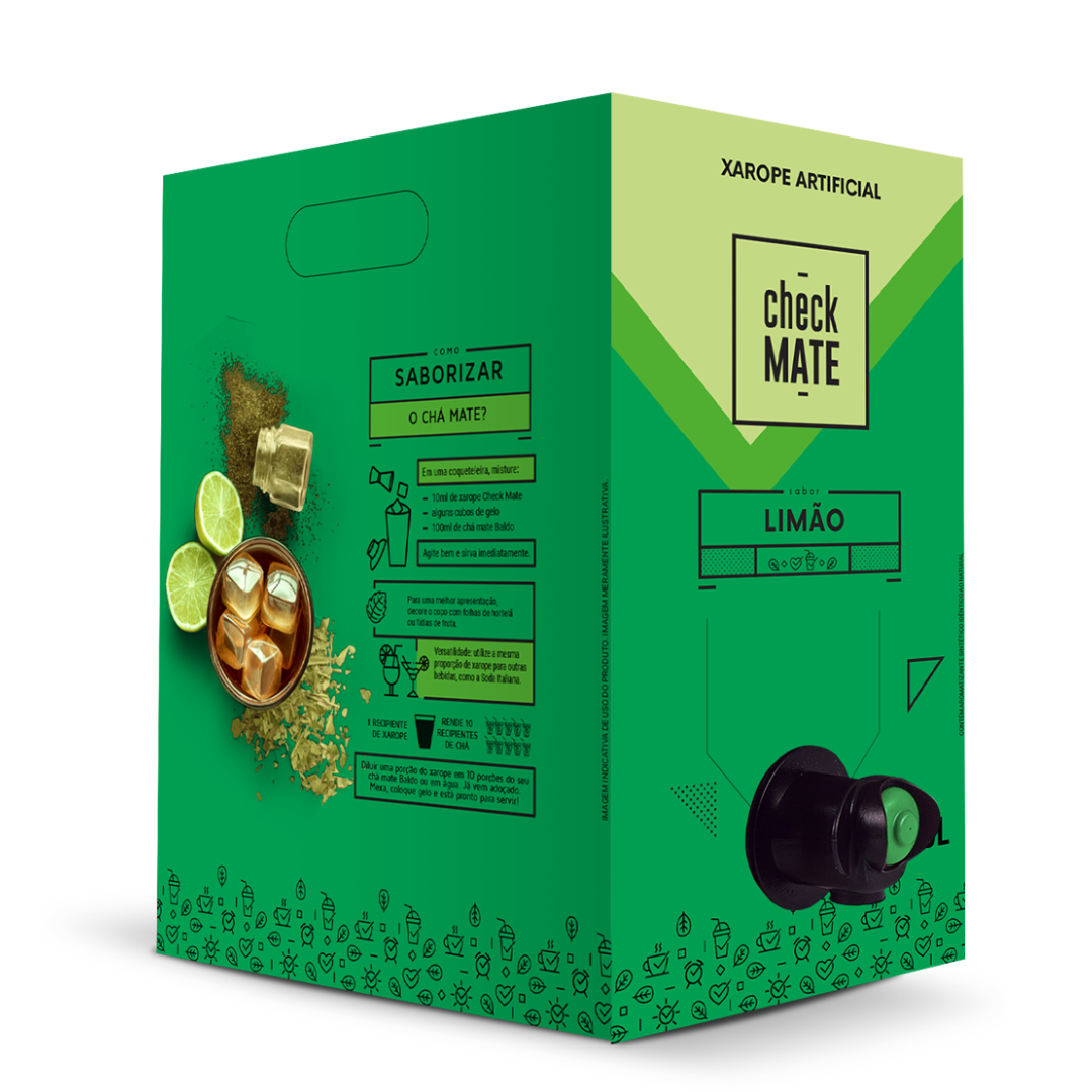 Check Mate Limão - Xarope para bebidas Baldo 3 LITROS  - RENDE ATÉ 18 LITROS