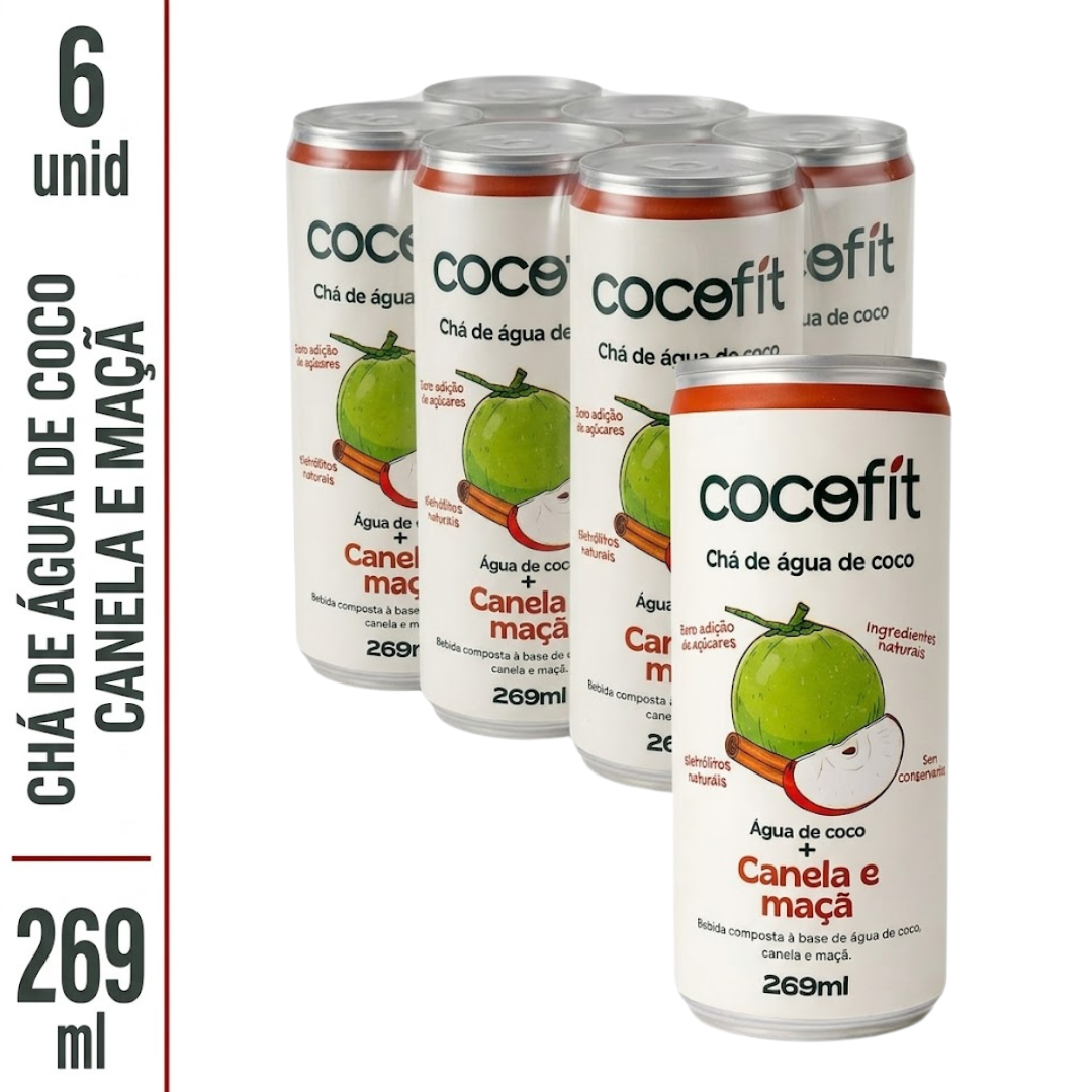 PACK CANELA E MAÇA COCOFIT CHÁ DE ÁGUA DE COCO - 269ML CADA