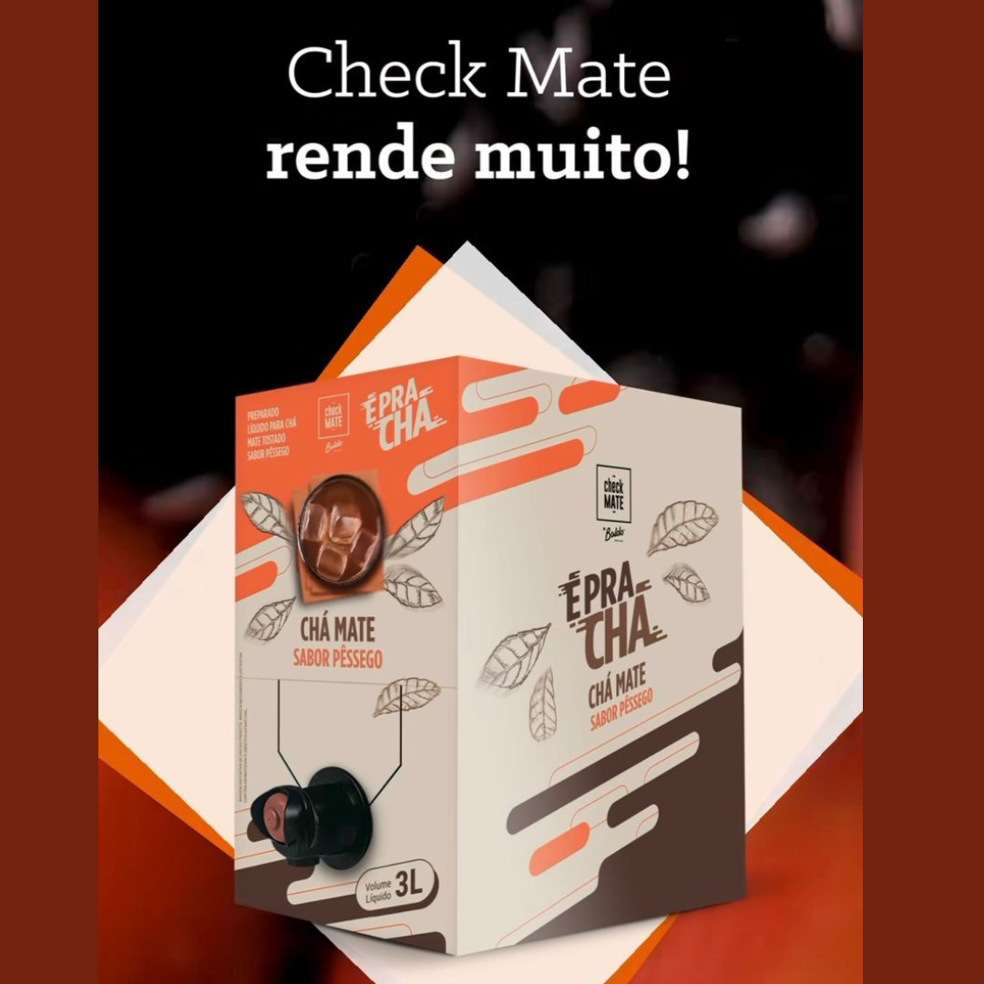 Xarope de Chá Mate sabor PÊSSEGO Concentrado É Pra Chá 3 Litros - RENDE ATÉ 18 LITROS