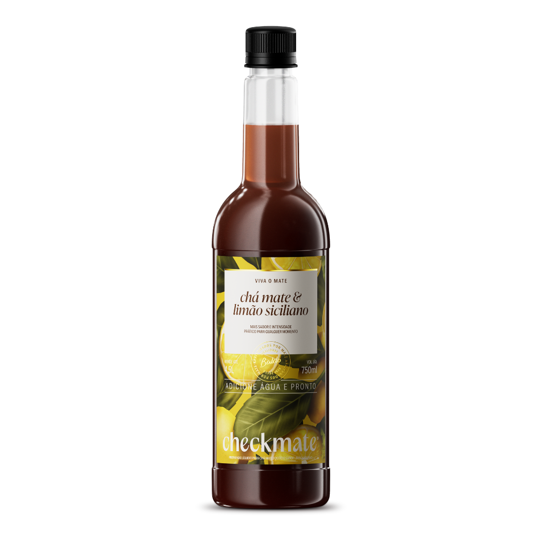 Xarope Chá Mate Limão Siciliano Concentrado Garrafa 750ml