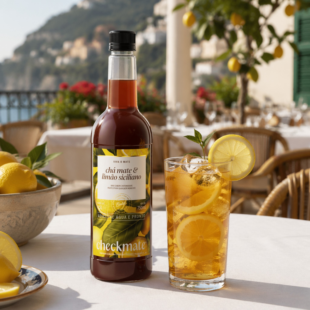 Xarope Chá Mate Limão Siciliano Concentrado Garrafa 750ml