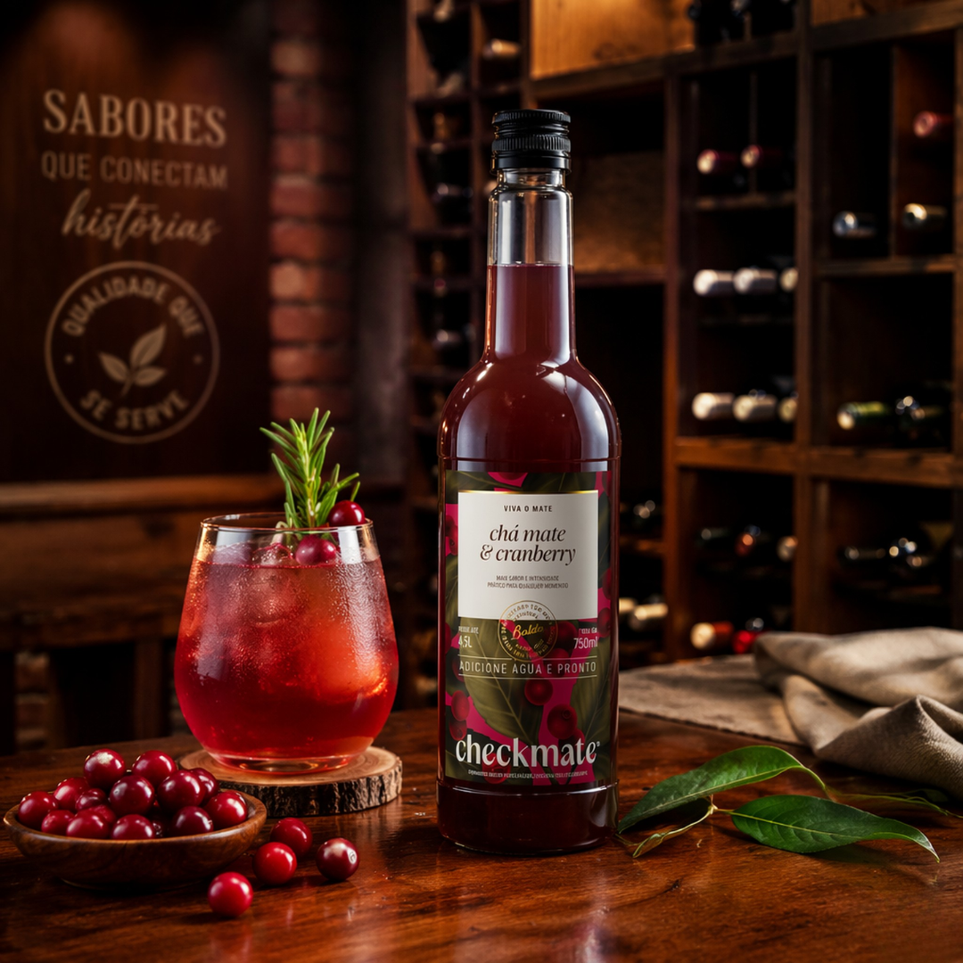 Xarope Chá Mate Cranberry Concentrado Garrafa 750ml