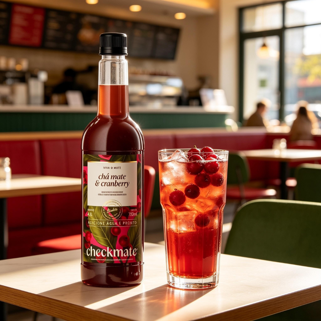 Xarope Chá Mate Cranberry Concentrado Garrafa 750ml