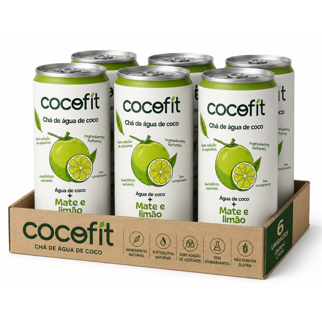 PACK MATE E LIMÃO COCOFIT CHÁ DE ÁGUA DE COCO - 269ML CADA