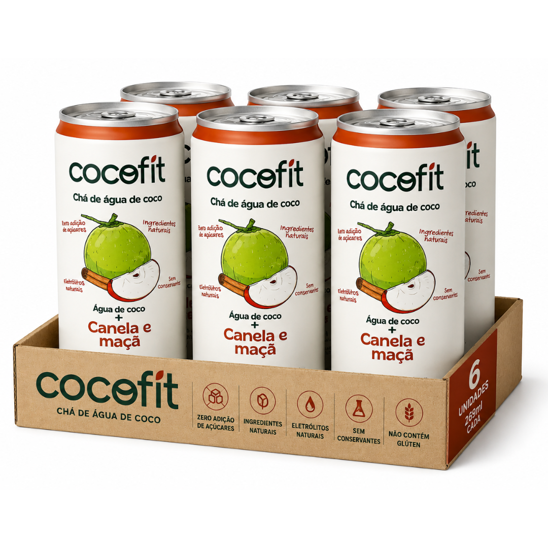PACK CANELA E MAÇA COCOFIT CHÁ DE ÁGUA DE COCO - 269ML CADA