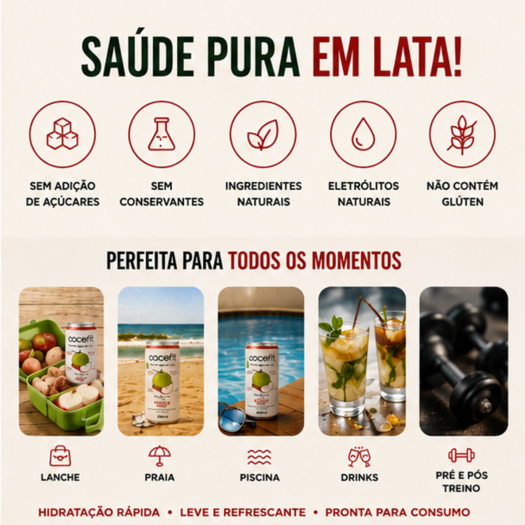 PACK CANELA E MAÇA COCOFIT CHÁ DE ÁGUA DE COCO - 269ML CADA