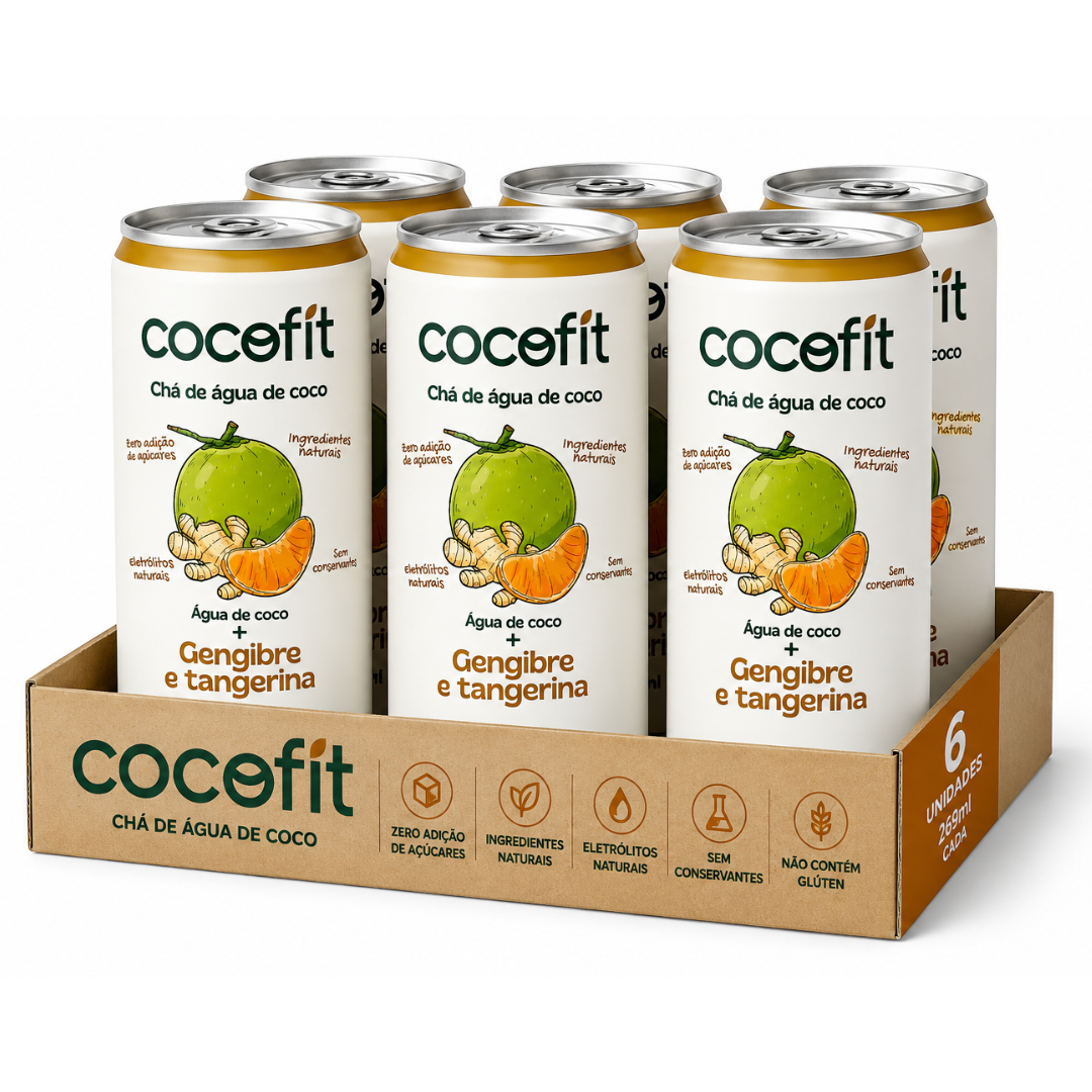 PACK GENGIBRE E TANGERINA COCOFIT CHÁ DE  ÁGUA DE COCO  - 269ML CADA