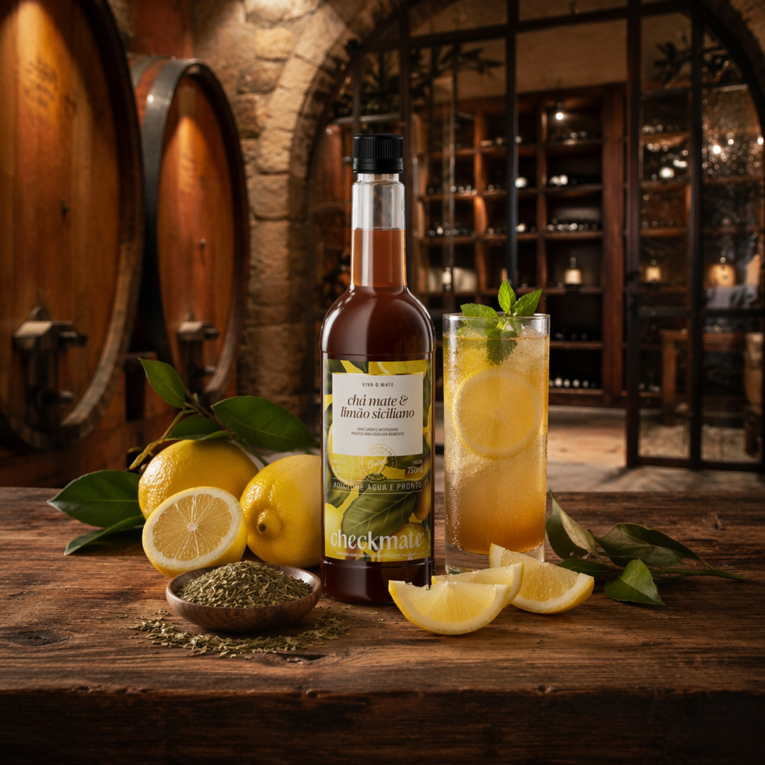 Xarope Chá Mate Limão Siciliano Concentrado Garrafa 750ml