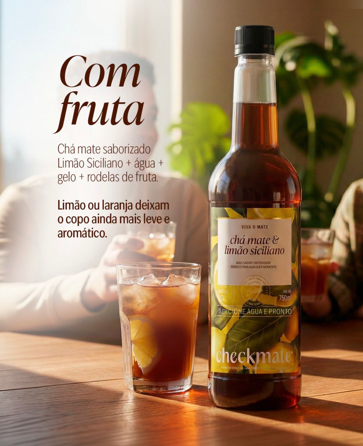 Xarope Chá Mate Limão Siciliano Concentrado Garrafa 750ml