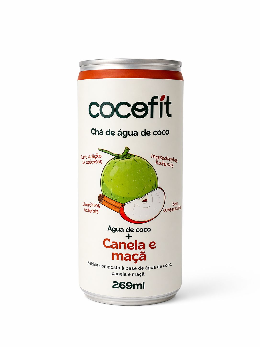 PACK CANELA E MAÇA COCOFIT CHÁ DE ÁGUA DE COCO - 269ML CADA