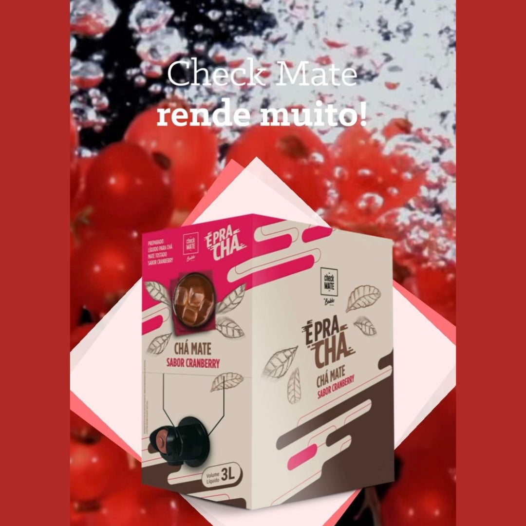 Xarope de Chá Mate sabor CRANBERRY Concentrado É Pra Chá 3 Litros - RENDE ATÉ 18 LITROS