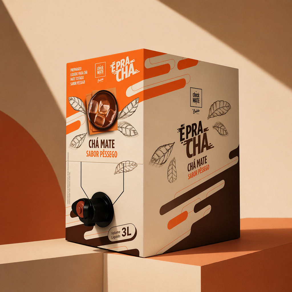 Xarope de Chá Mate sabor PÊSSEGO Concentrado É Pra Chá 3 Litros - RENDE ATÉ 18 LITROS