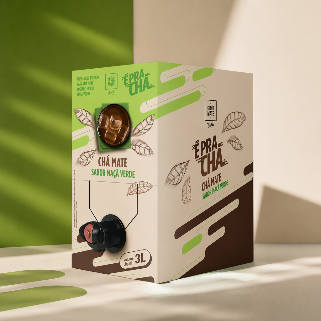 Xarope de Chá Mate sabor MAÇA VERDE Concentrado É Pra Chá 3 Litros - RENDE ATÉ 18 LITROS