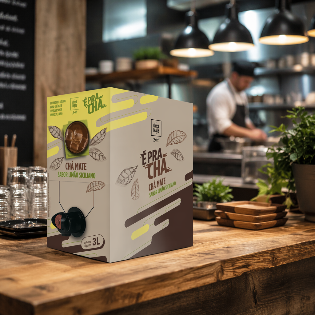 Xarope de Chá Mate sabor LIMÃO SICILIANO Concentrado É Pra Chá 3 Litros - RENDE ATÉ 18 LITROS