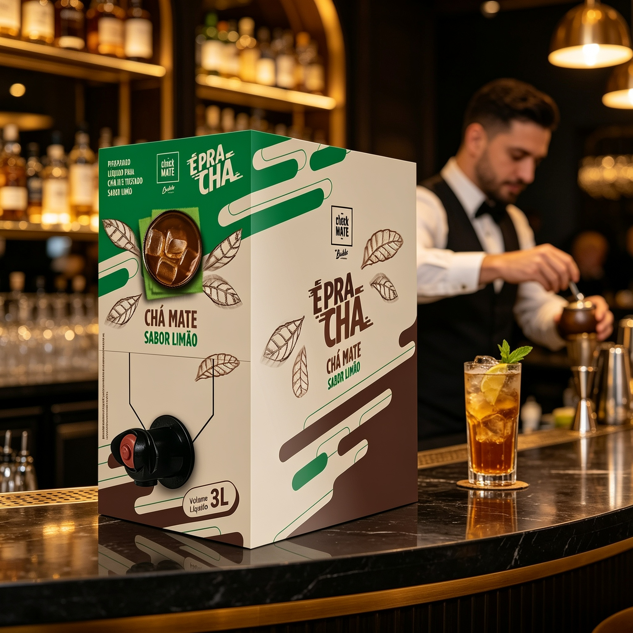 Xarope de Chá Mate sabor LIMÃO Concentrado É Pra Chá 3 Litros - RENDE ATÉ 18 LITROS