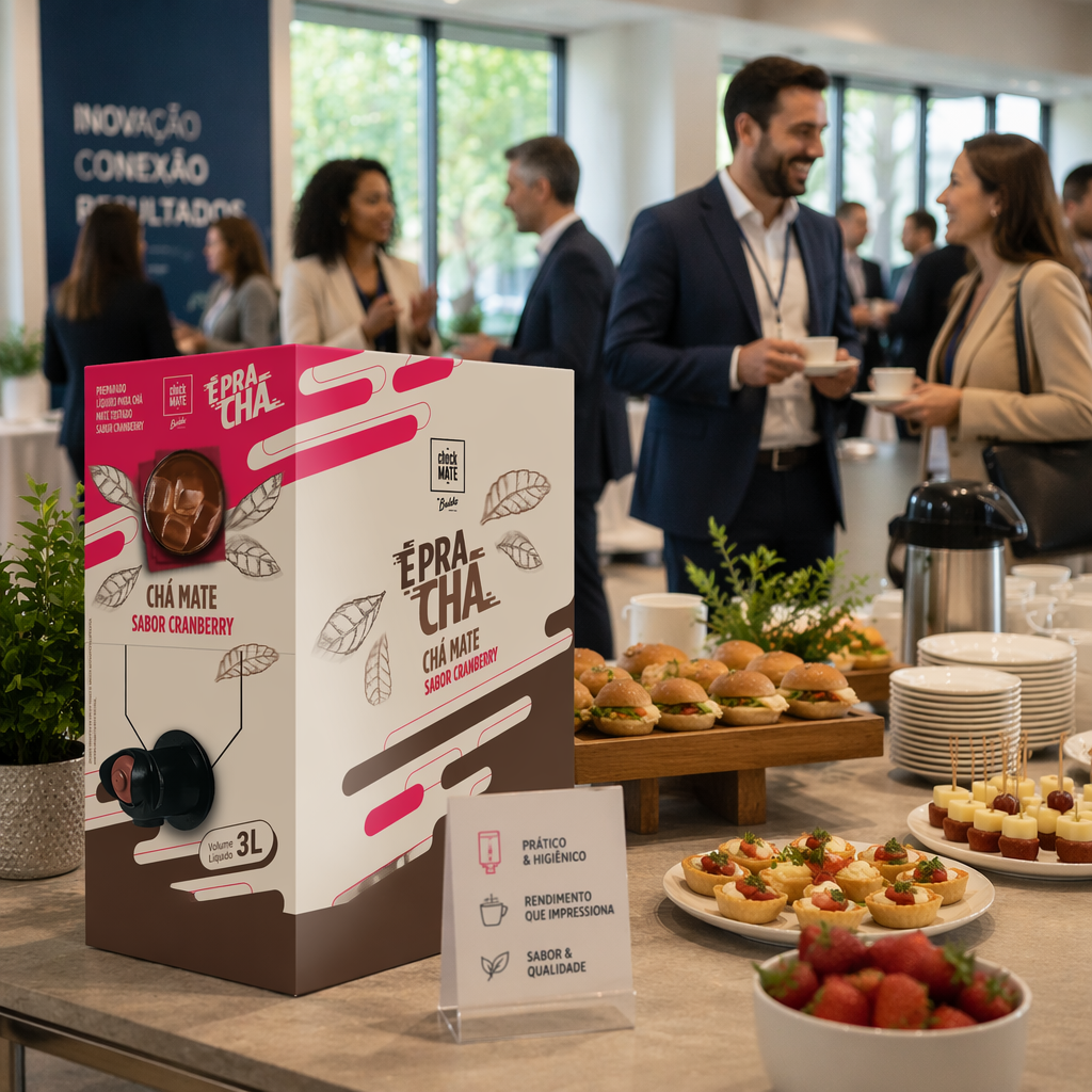 Xarope de Chá Mate sabor CRANBERRY Concentrado É Pra Chá 3 Litros - RENDE ATÉ 18 LITROS